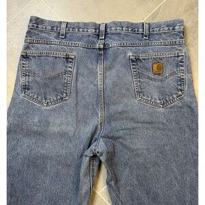 Carhartt B160 Relaxed Fit Work Jeans 40x38 Deepstone Denim Straight Leg